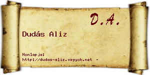 Dudás Aliz névjegykártya