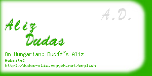 aliz dudas business card